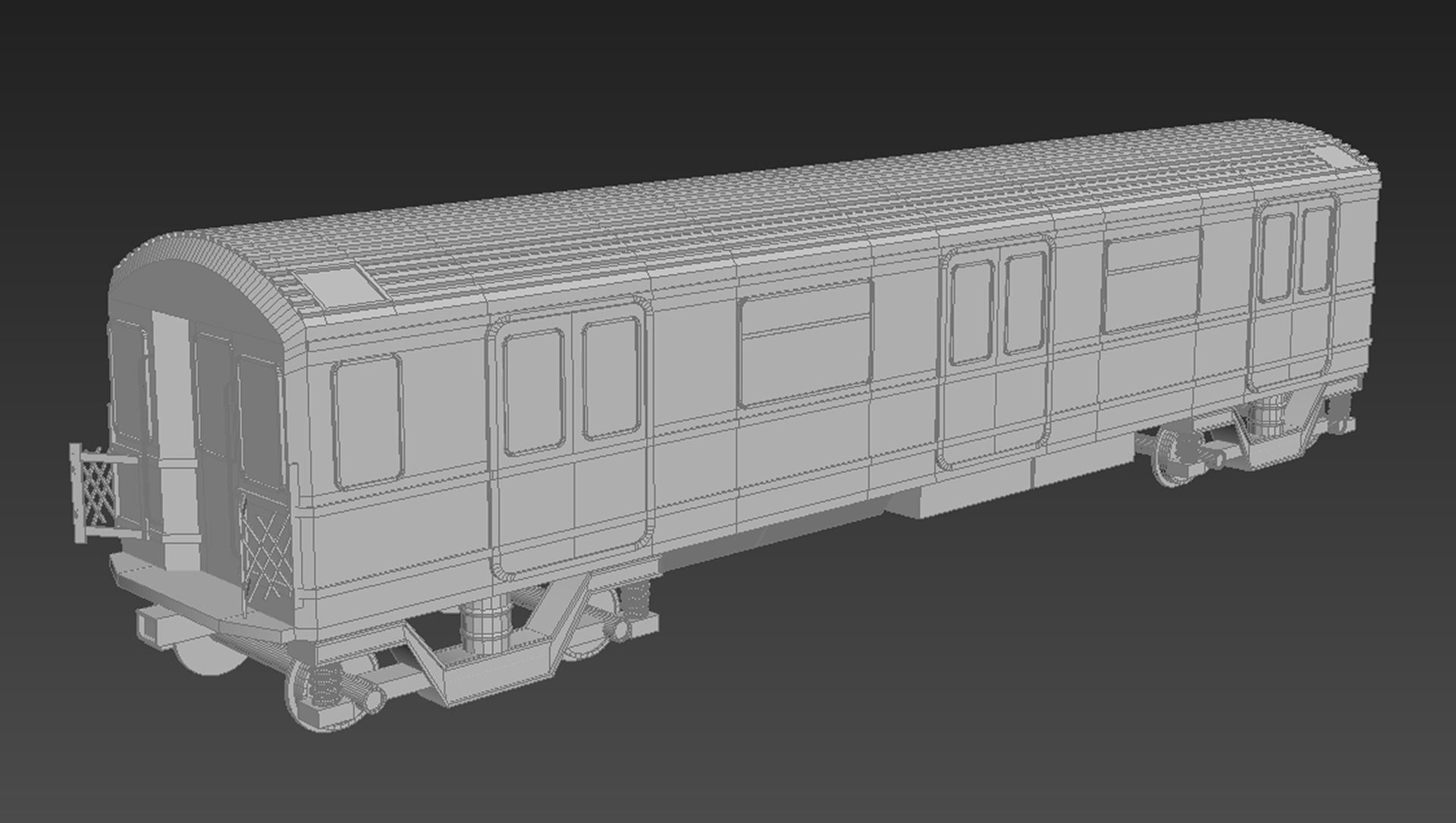 Subway passenger wagon 3D model_1