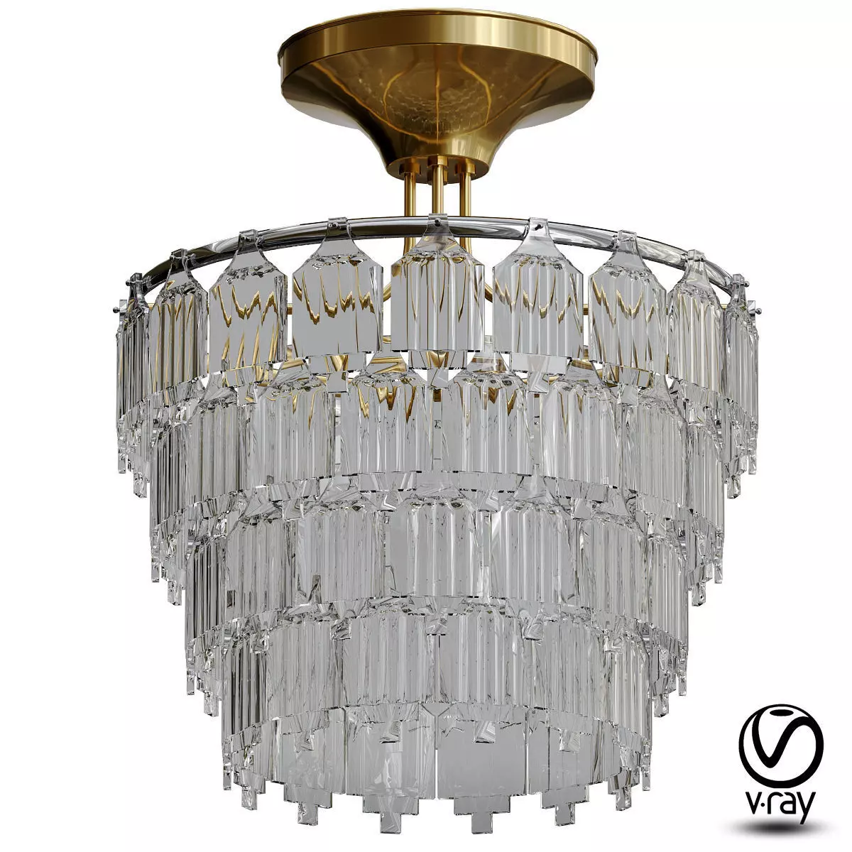 Gorgeous elegant chandelier 3D model_0