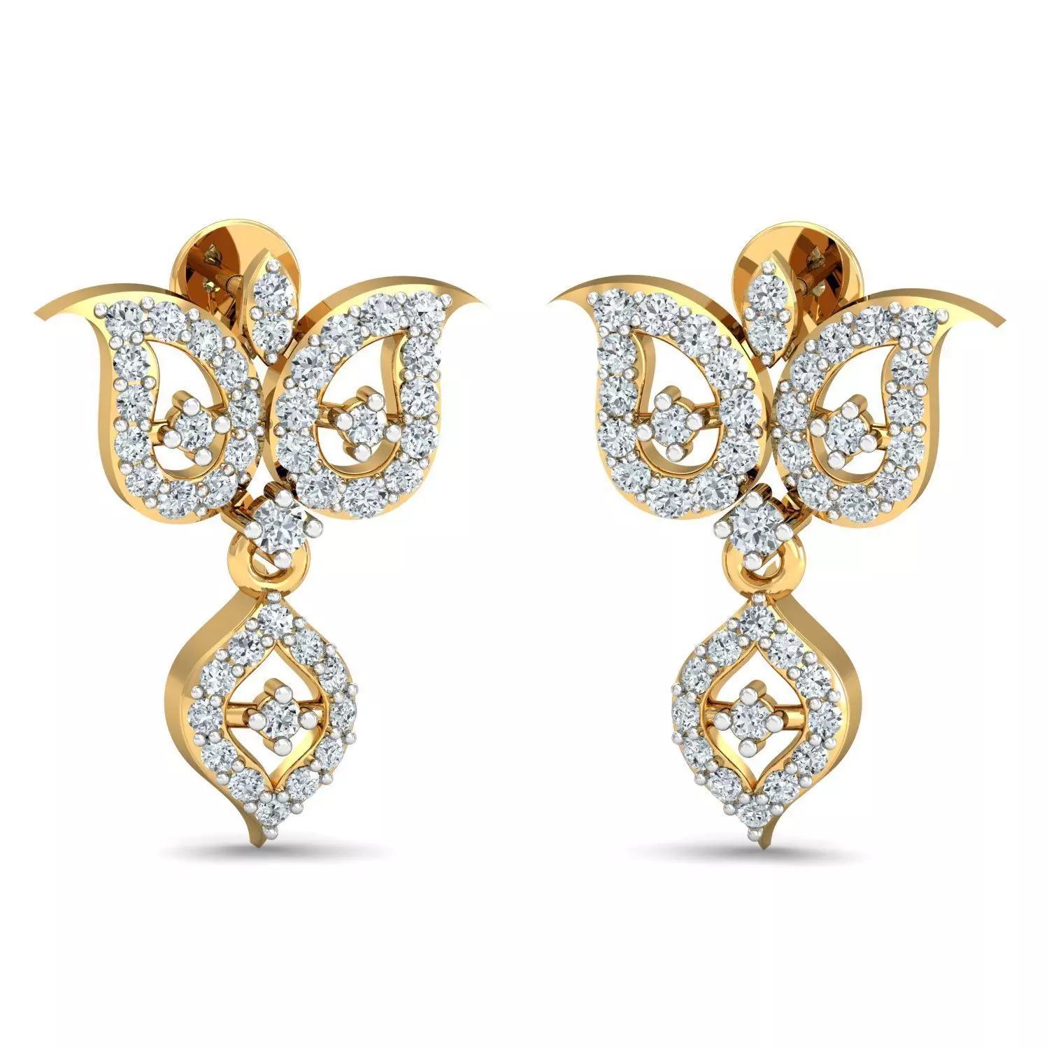 Women light earrings 3dm stl render detail 3D print model 3D print model_0