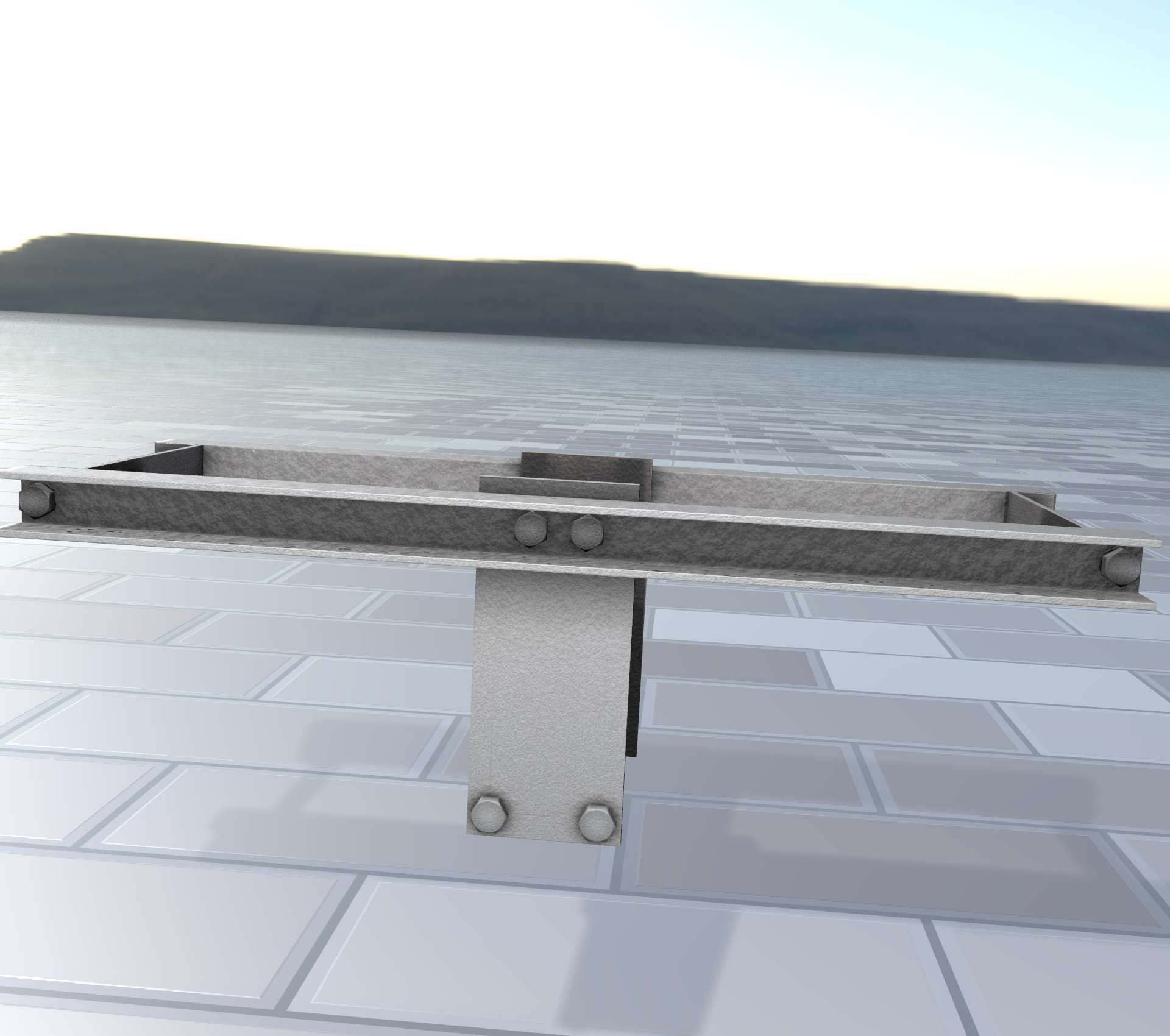 Concrete Power Pole Cross Connection 9 - Object 120 Low-poly 3D model_31