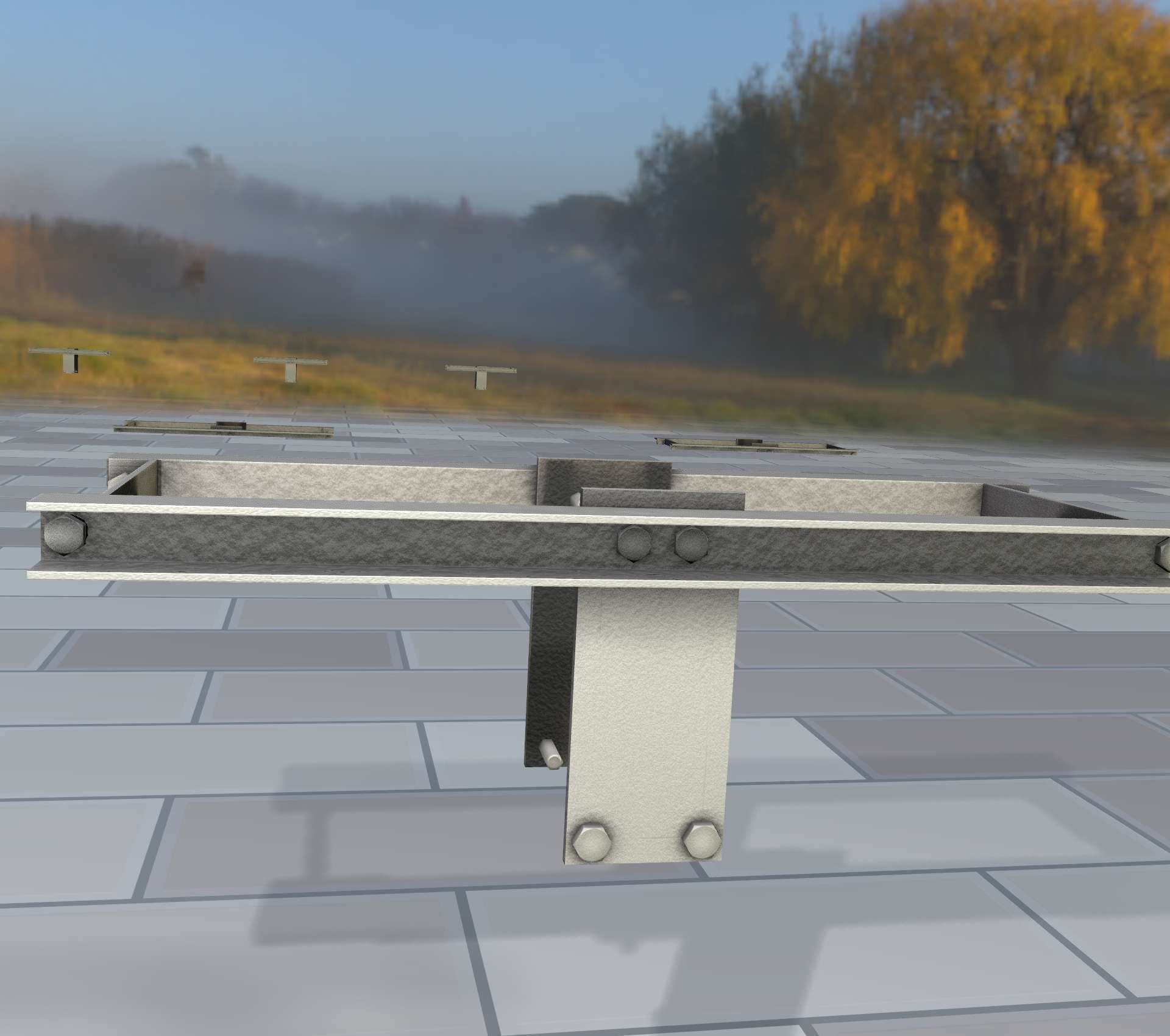 Concrete Power Pole Cross Connection 9 - Object 120 Low-poly 3D model_22