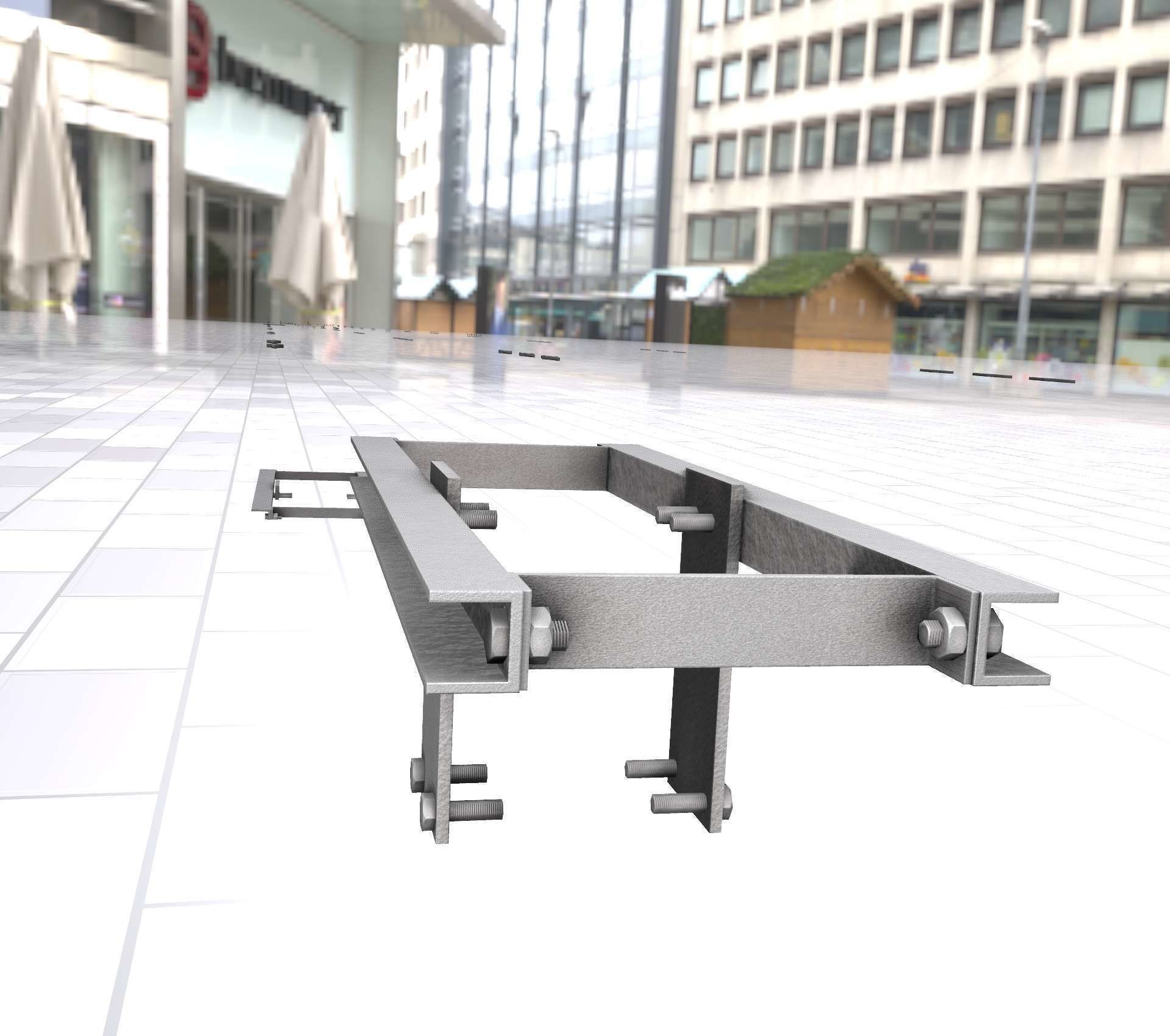 Concrete Power Pole Cross Connection 9 - Object 120 Low-poly 3D model_26