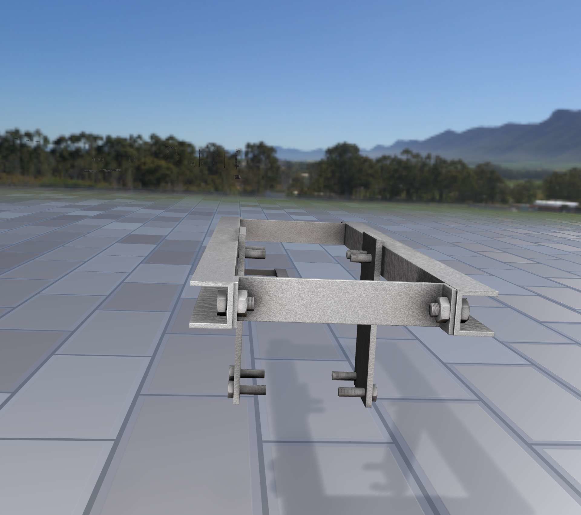 Concrete Power Pole Cross Connection 9 - Object 120 Low-poly 3D model_18