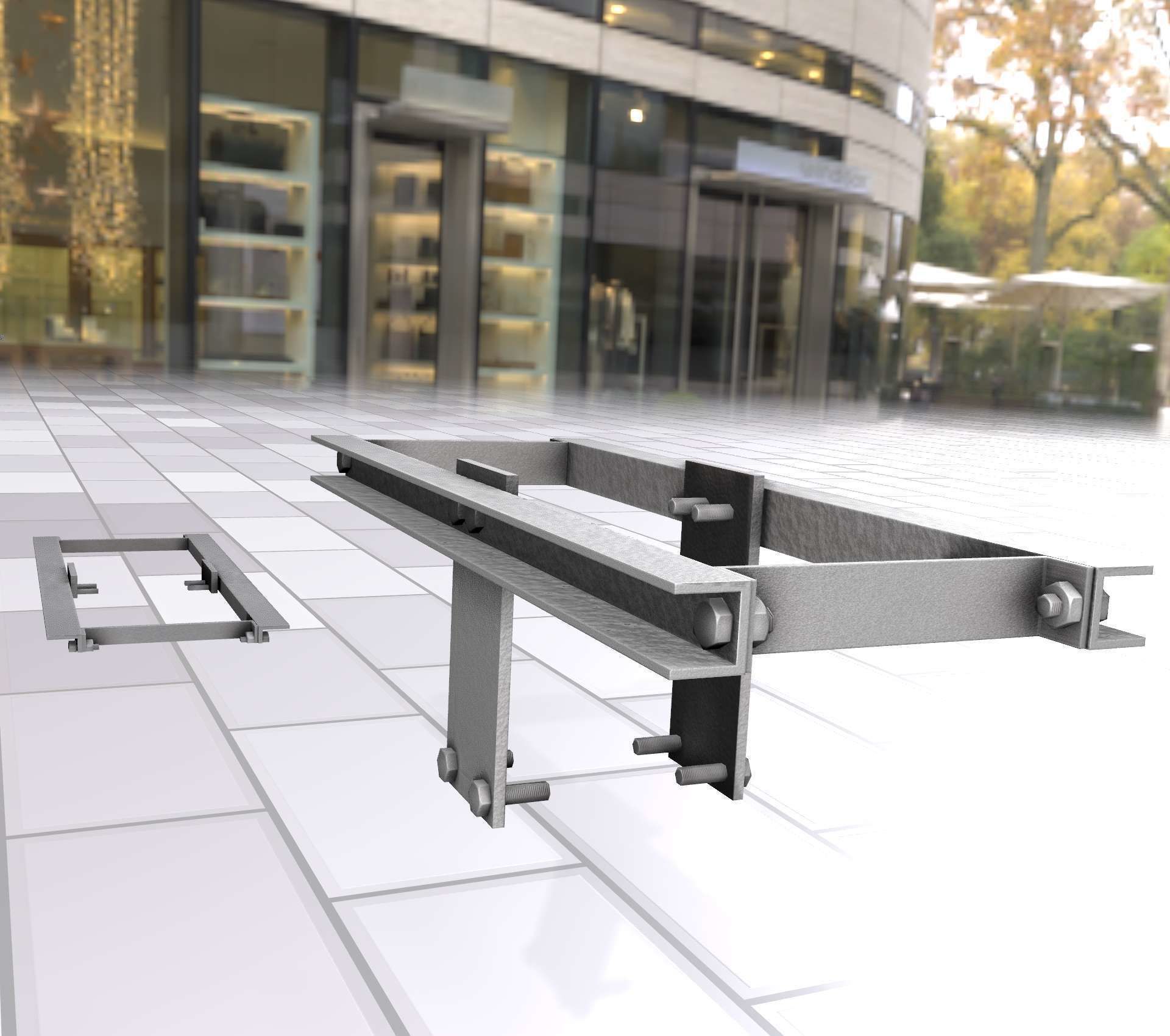 Concrete Power Pole Cross Connection 9 - Object 120 Low-poly 3D model_34