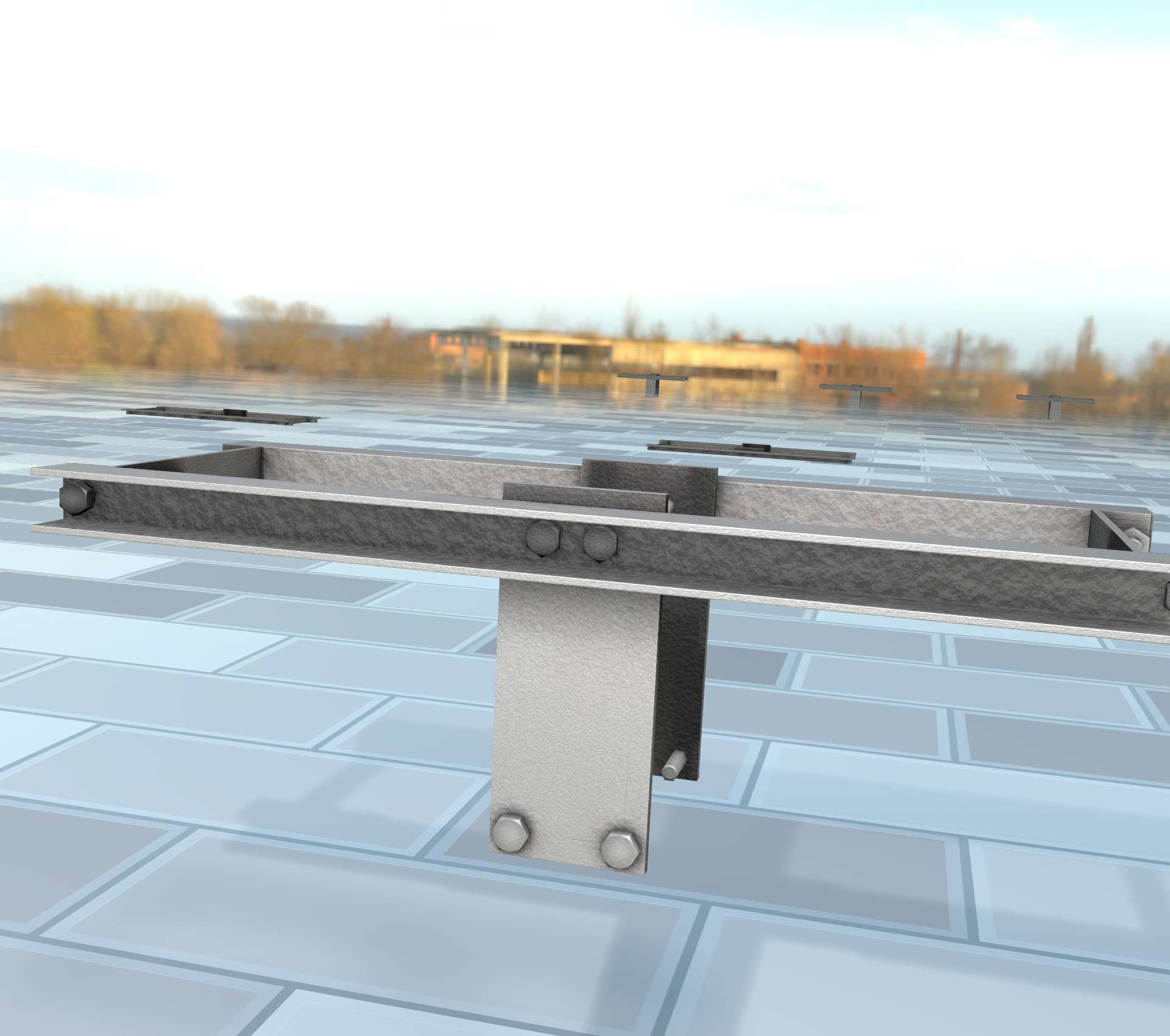 Concrete Power Pole Cross Connection 9 - Object 120 Low-poly 3D model_42