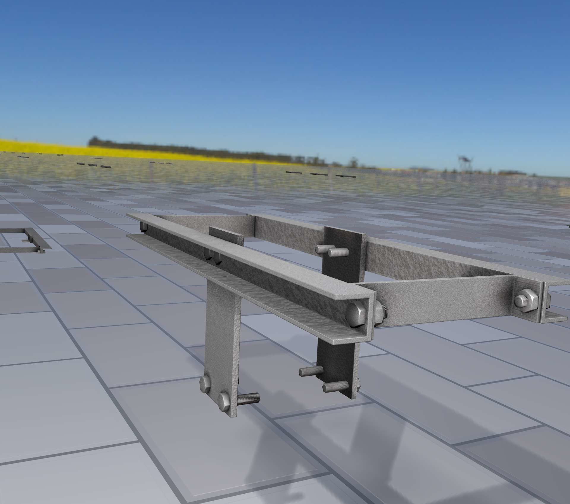 Concrete Power Pole Cross Connection 9 - Object 120 Low-poly 3D model_48