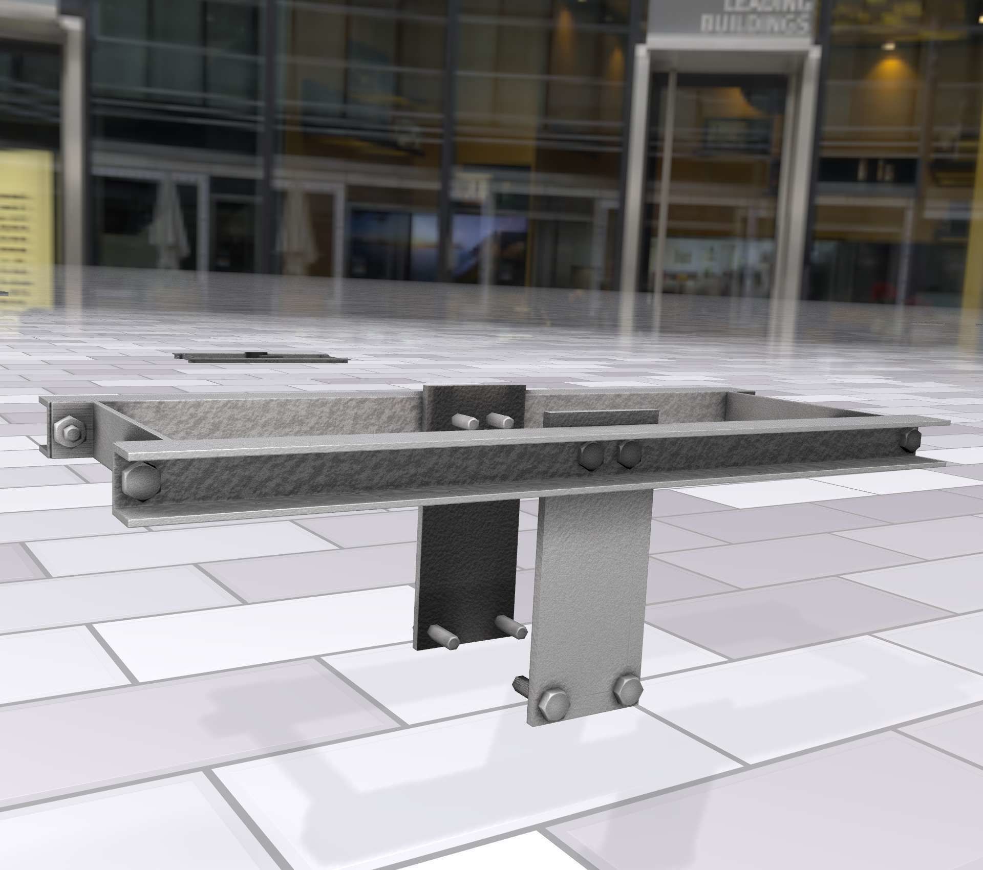 Concrete Power Pole Cross Connection 9 - Object 120 Low-poly 3D model_21