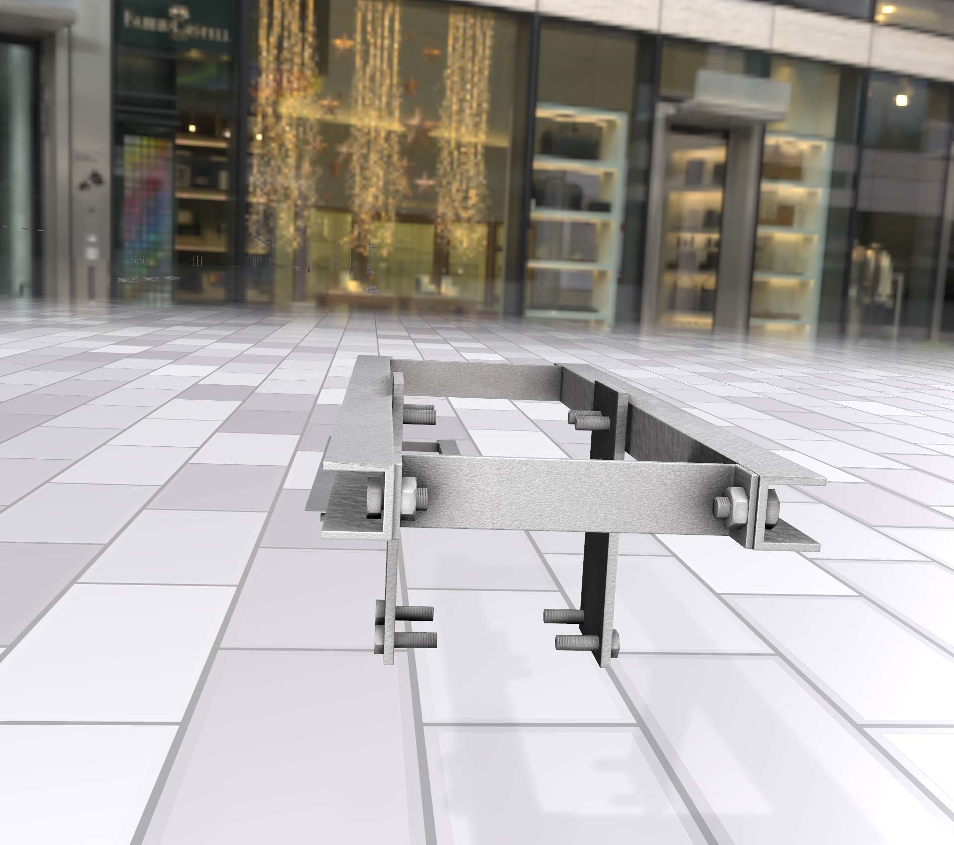 Concrete Power Pole Cross Connection 9 - Object 120 Low-poly 3D model_35