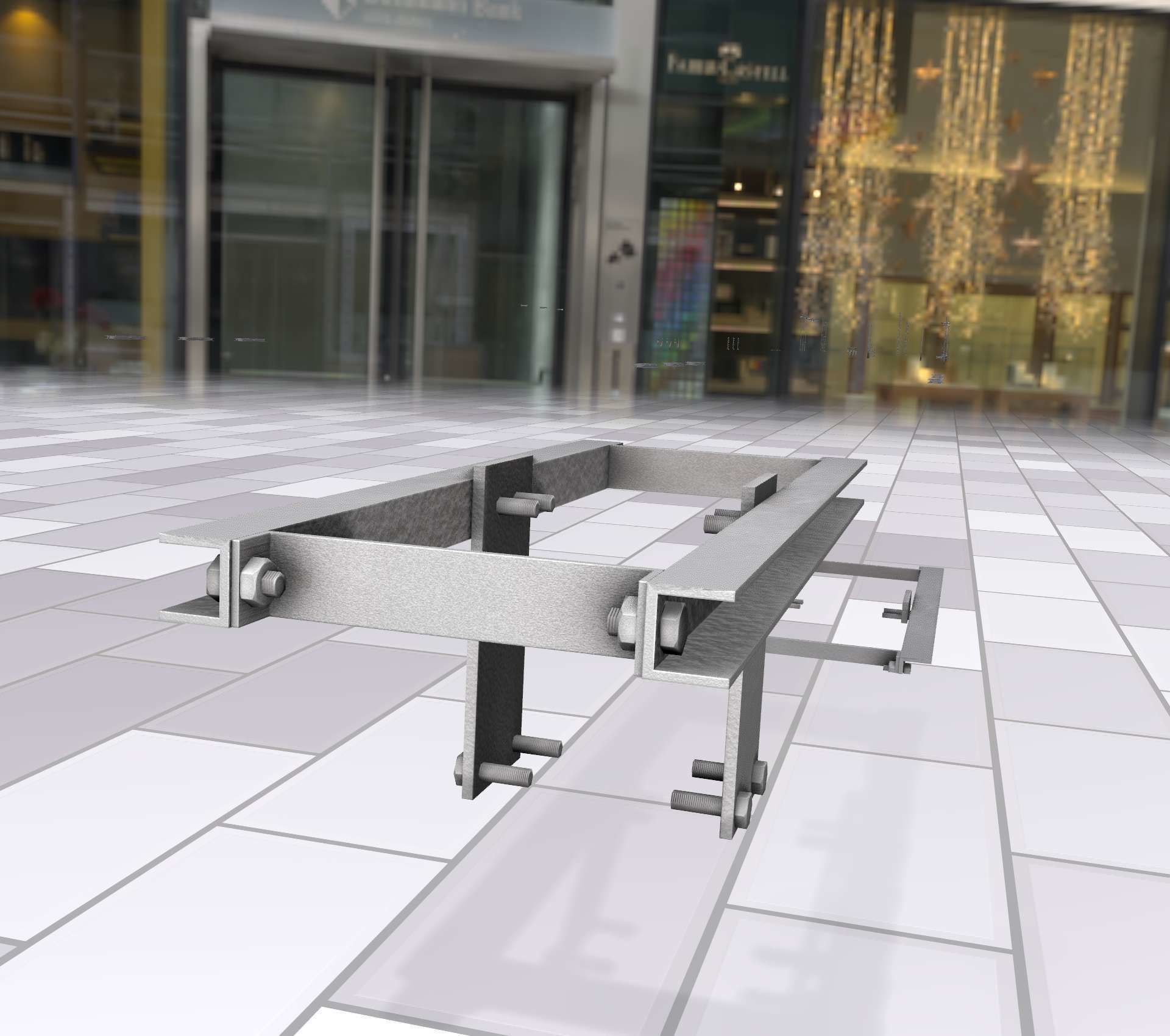 Concrete Power Pole Cross Connection 9 - Object 120 Low-poly 3D model_19