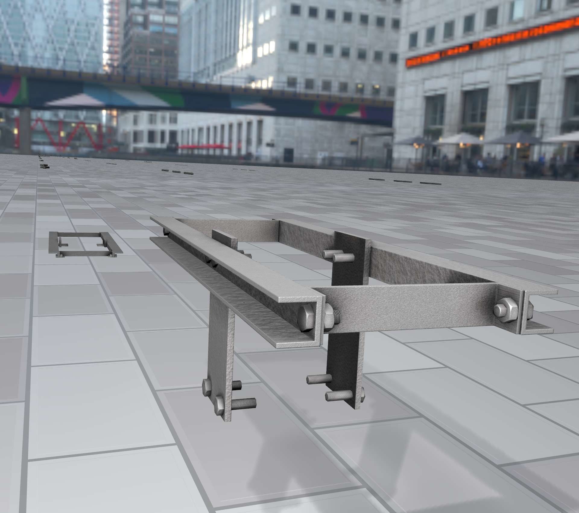 Concrete Power Pole Cross Connection 9 - Object 120 Low-poly 3D model_2