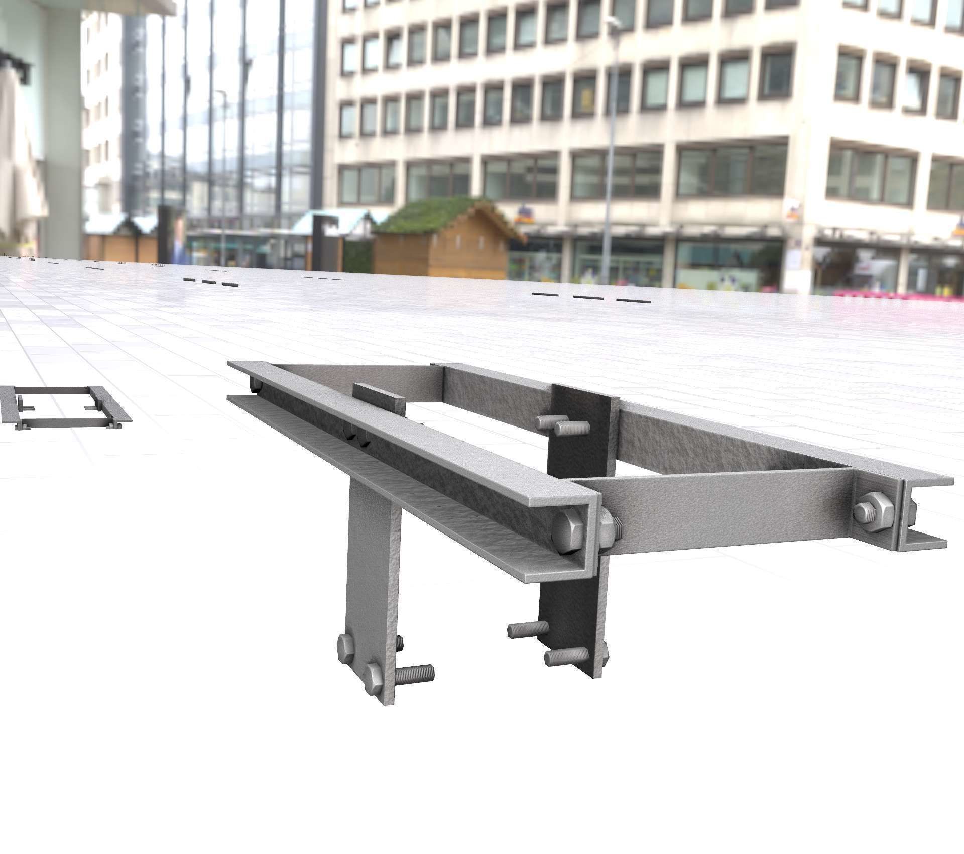 Concrete Power Pole Cross Connection 9 - Object 120 Low-poly 3D model_49