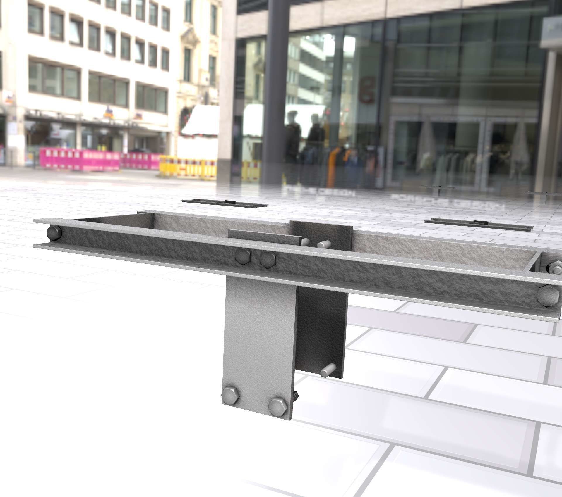 Concrete Power Pole Cross Connection 9 - Object 120 Low-poly 3D model_43