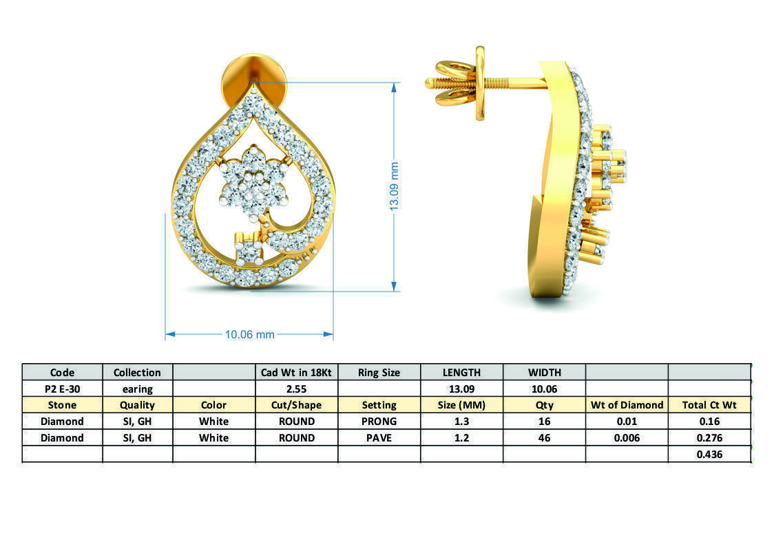 Women light earrings 3dm stl render detail 3D print model 3D print model_3