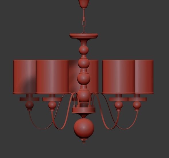 American Style Arms Fabric Lamp 3D model_2