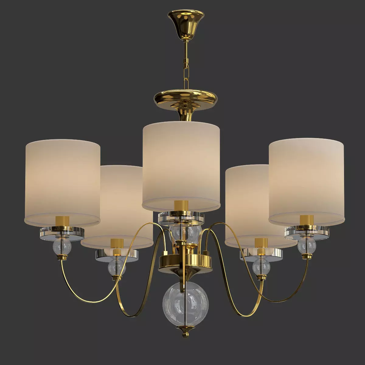 American Style Arms Fabric Lamp 3D model_0