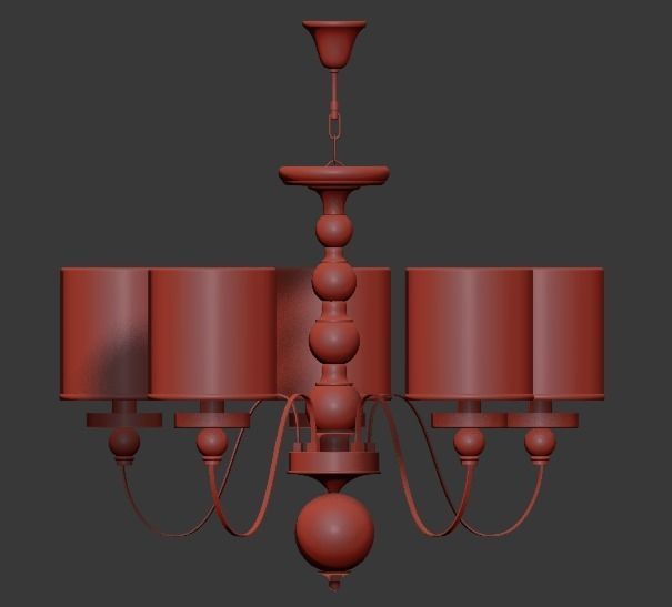 American Style Arms Fabric Lamp 3D model_7