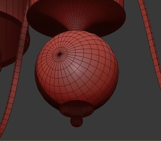 American Style Arms Fabric Lamp 3D model_4