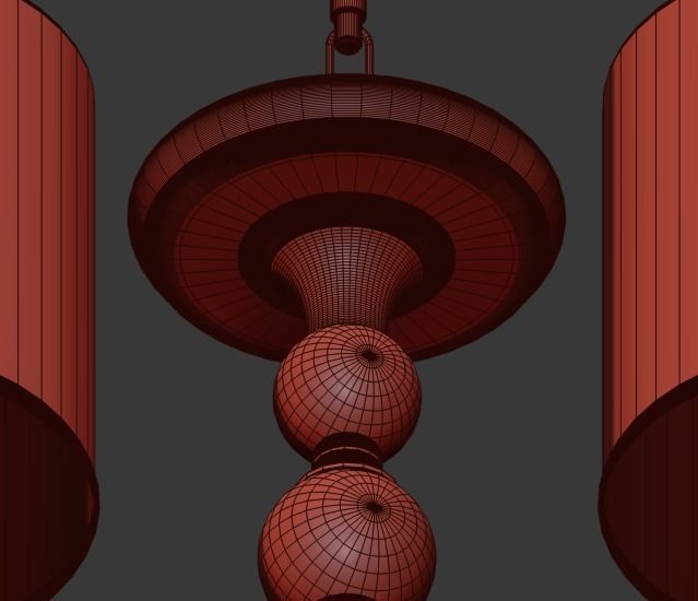 American Style Arms Fabric Lamp 3D model_3