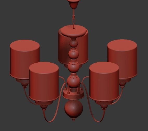 American Style Arms Fabric Lamp 3D model_1