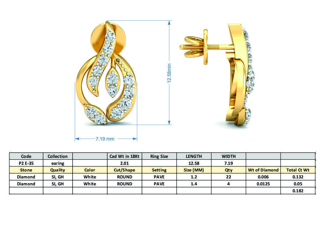 Women light earrings 3dm stl render detail 3D print model 3D print model_3