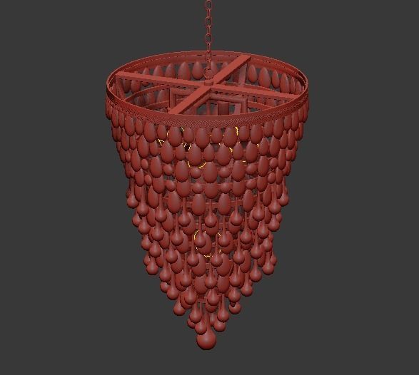 Clarissa Glass Drop Pendant 3D model_1