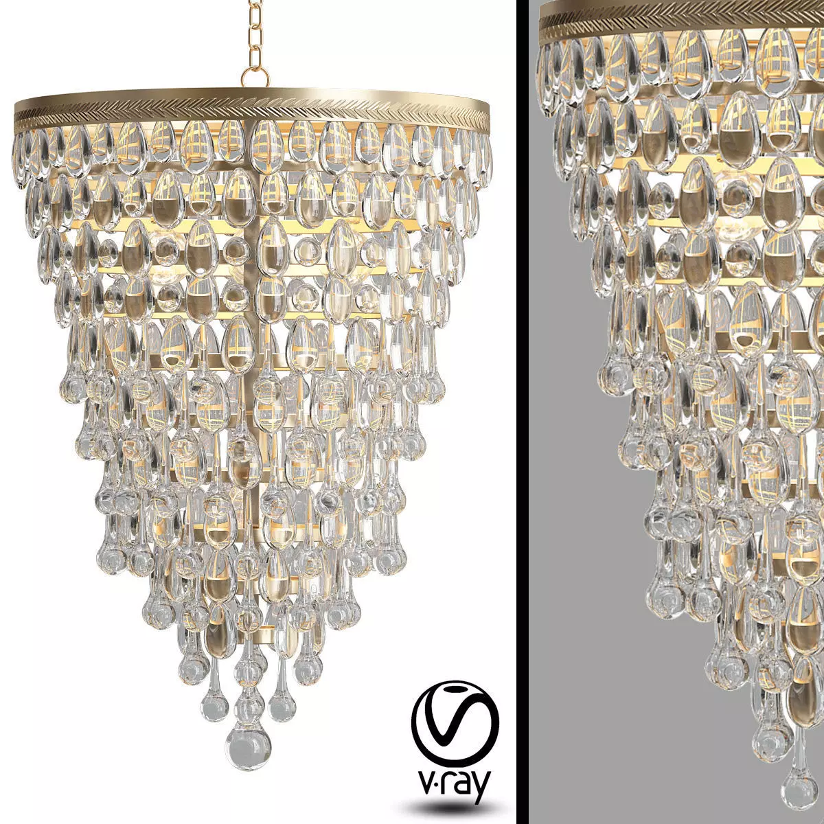 Clarissa Glass Drop Pendant 3D model_0