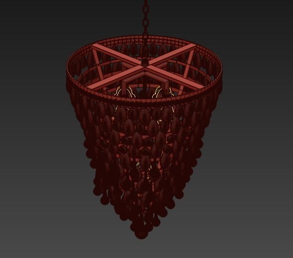 Clarissa Glass Drop Pendant 3D model_2