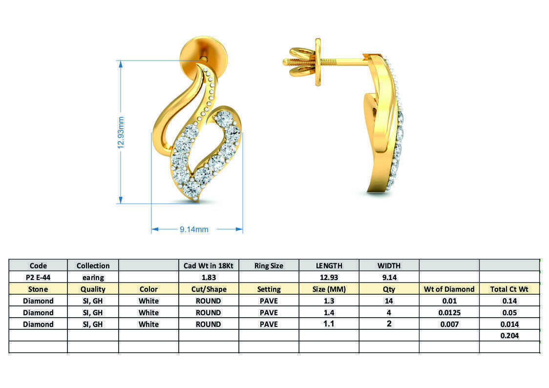Women light earrings 3dm stl render detail 3D print model 3D print model_3