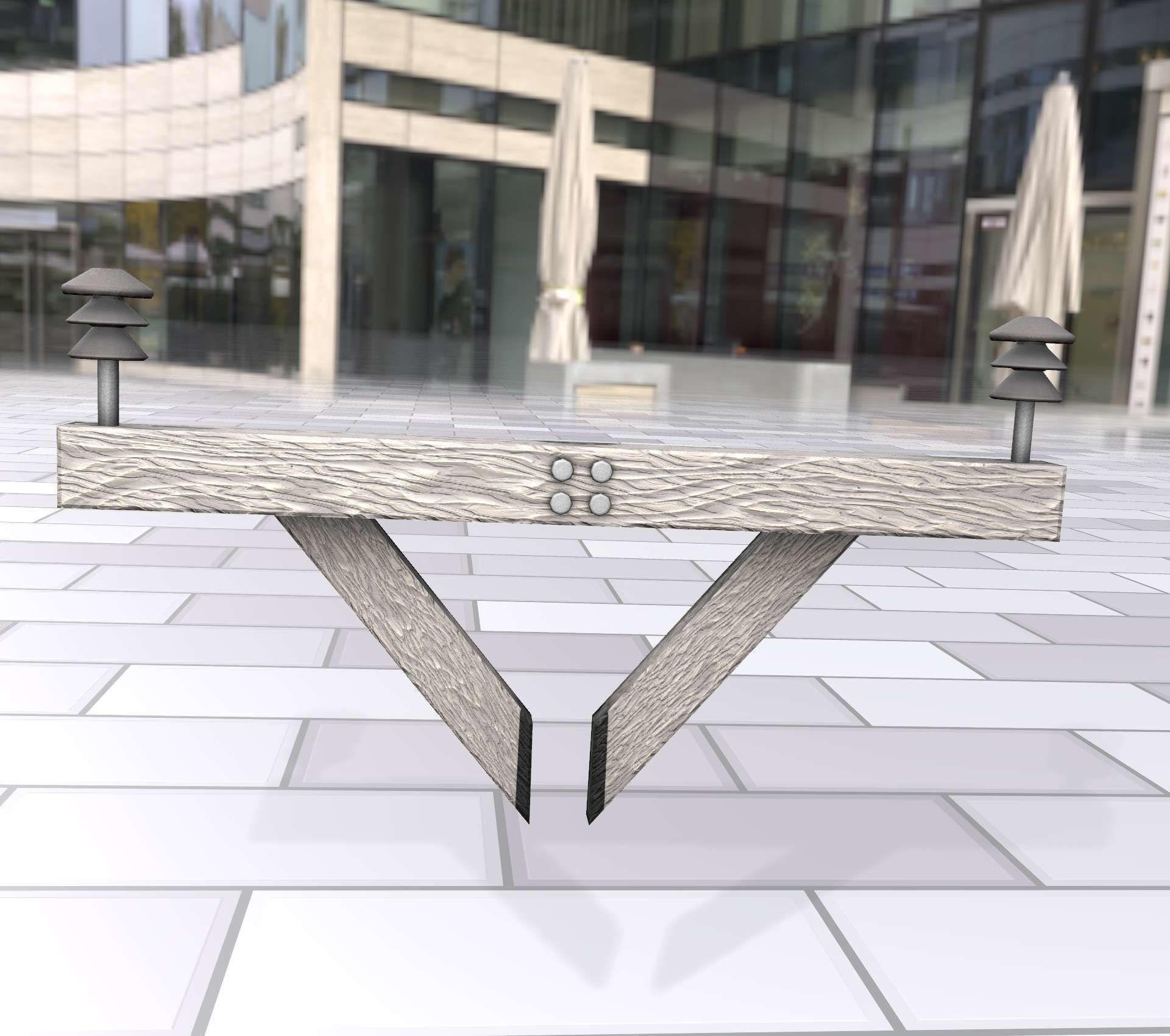 Wood Power Pole Cross Connection 4 - Object 123 Low-poly 3D model_14