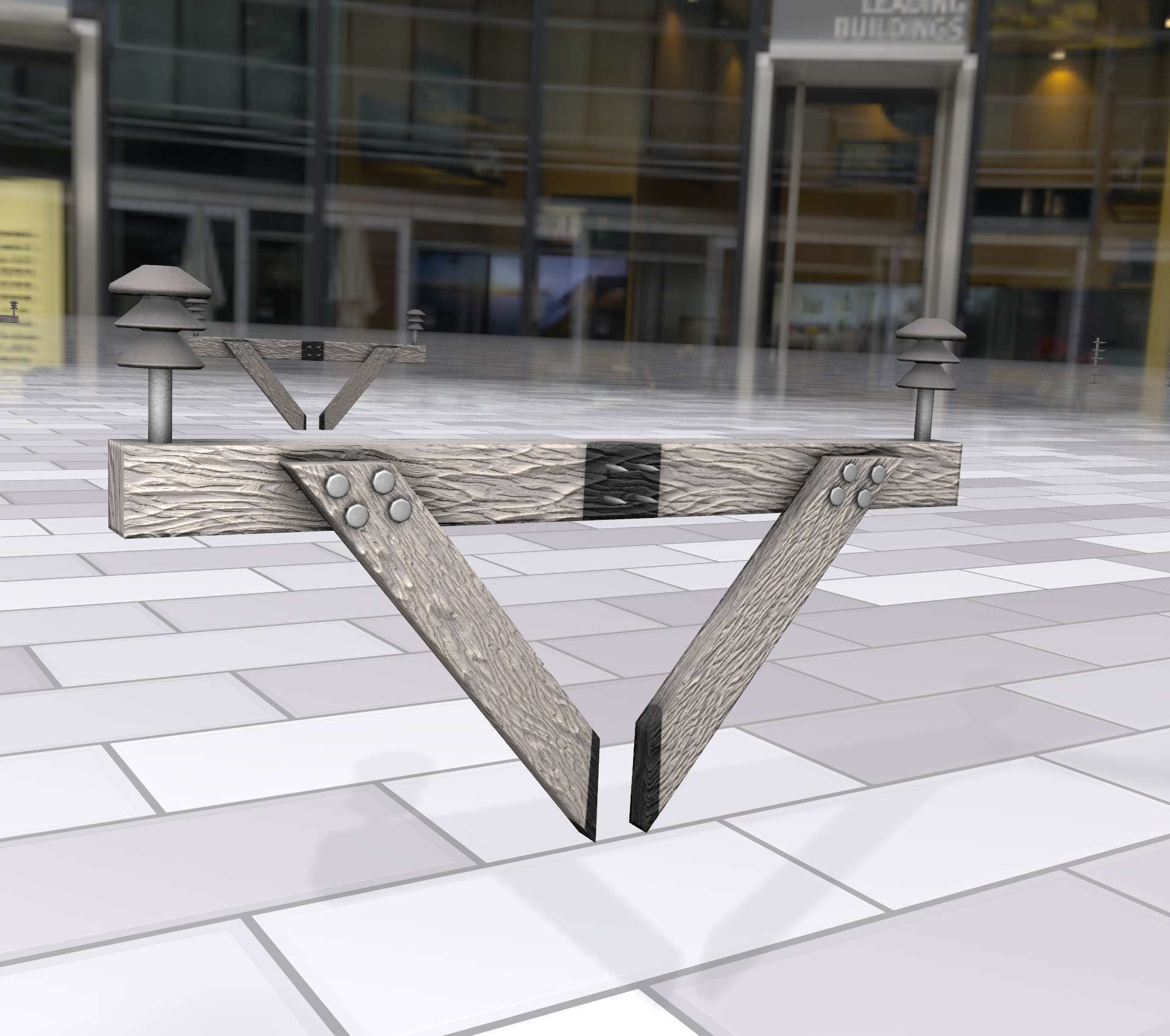 Wood Power Pole Cross Connection 4 - Object 123 Low-poly 3D model_21