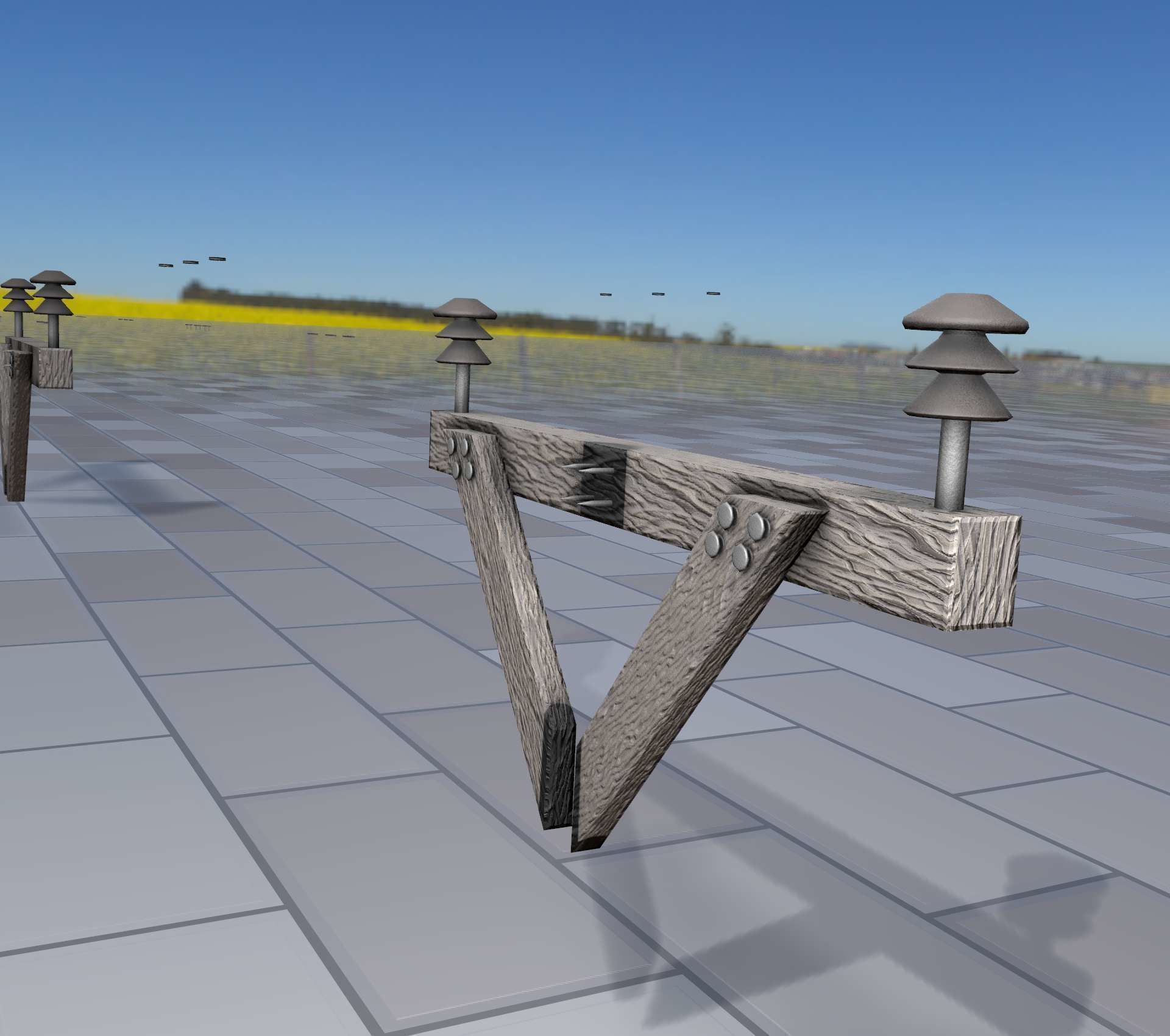 Wood Power Pole Cross Connection 4 - Object 123 Low-poly 3D model_48