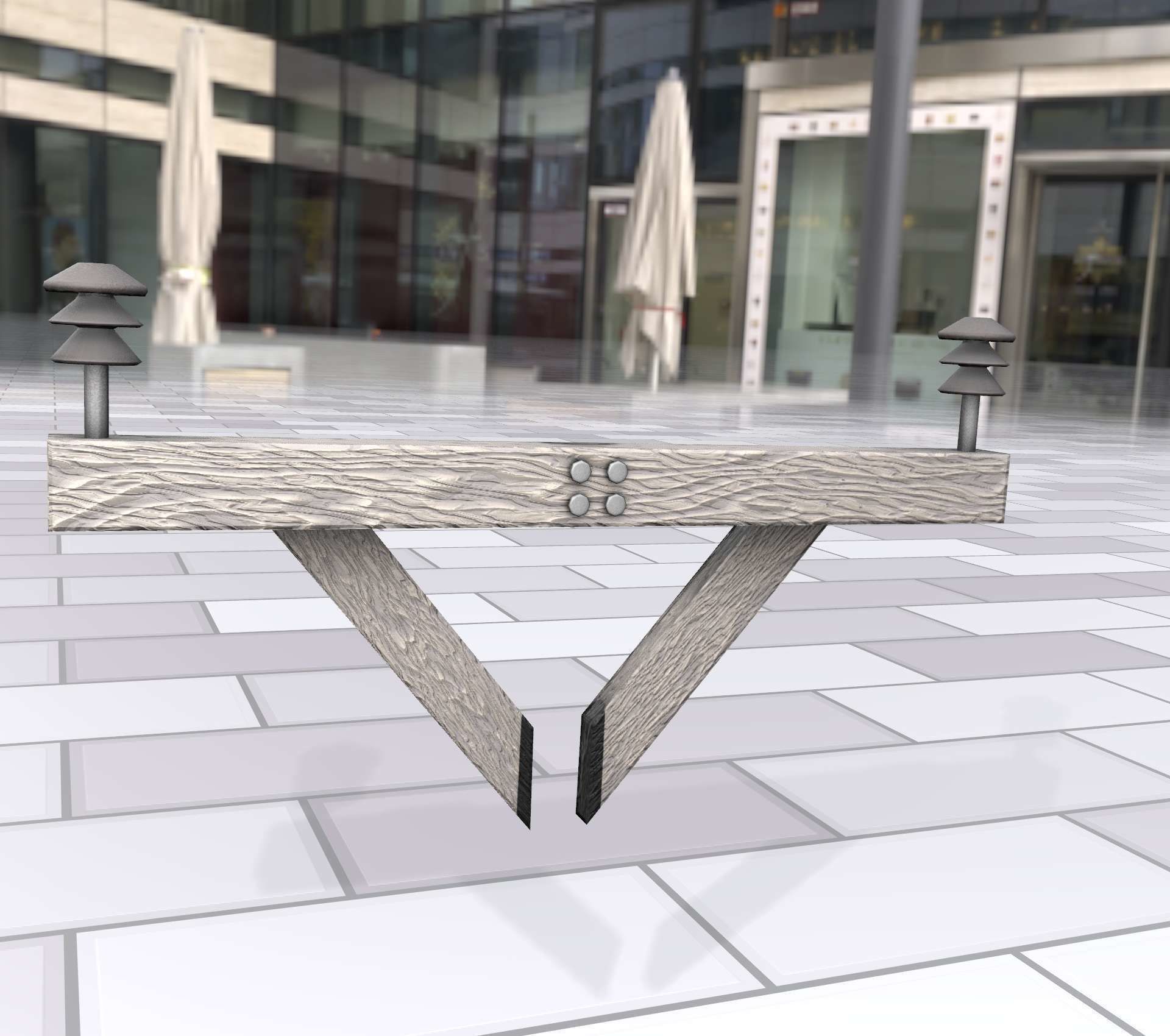 Wood Power Pole Cross Connection 4 - Object 123 Low-poly 3D model_13