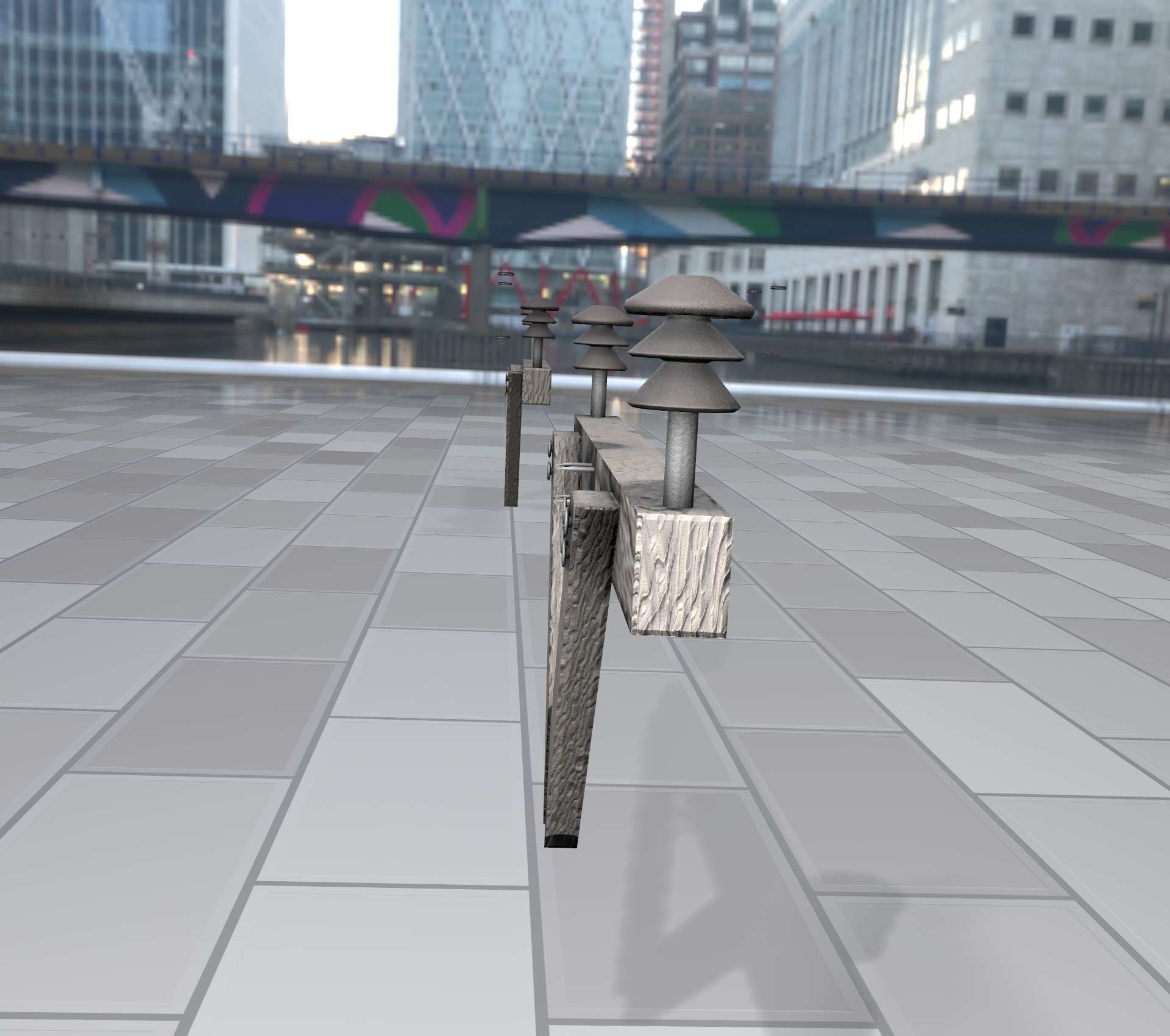 Wood Power Pole Cross Connection 4 - Object 123 Low-poly 3D model_8