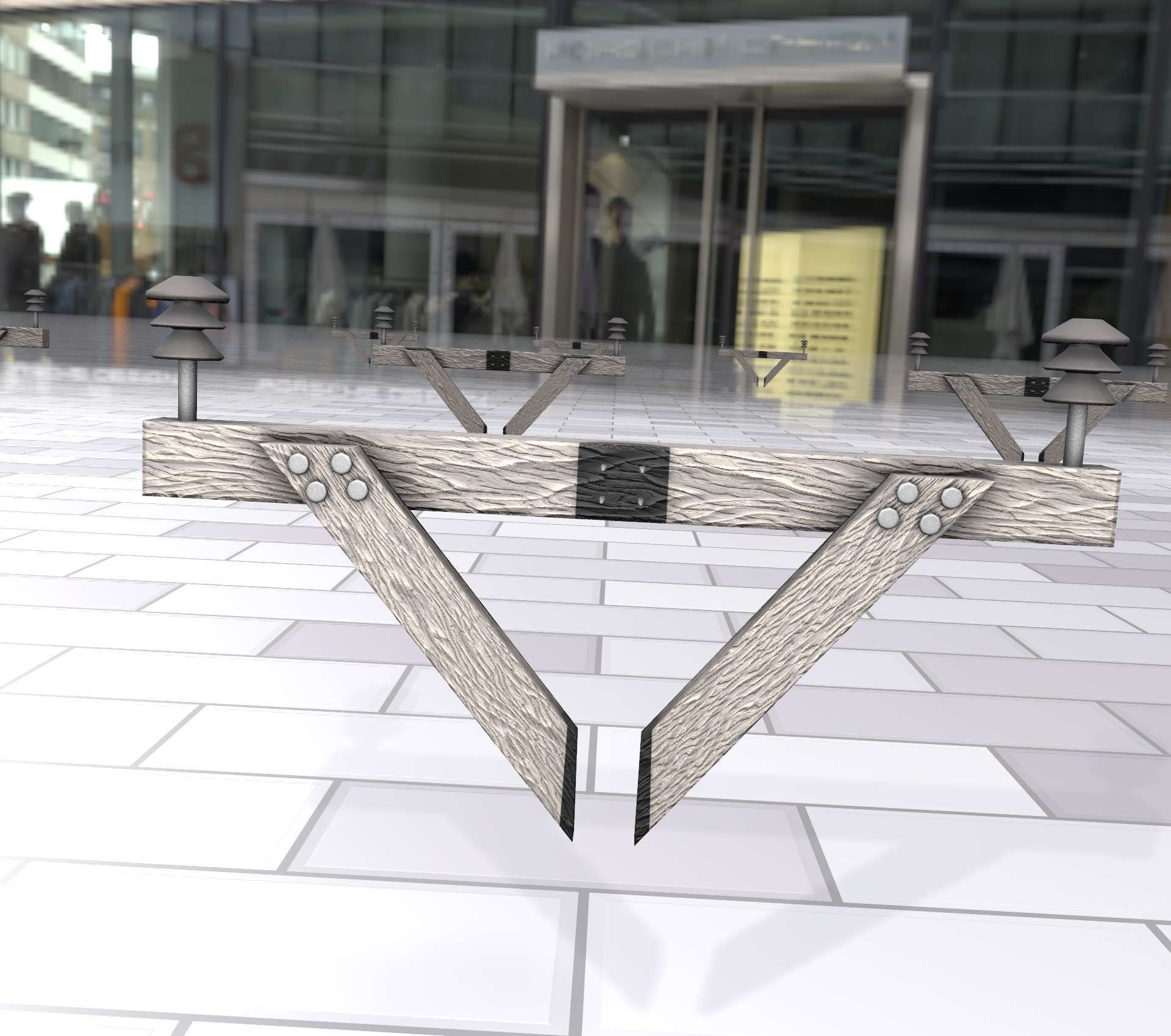 Wood Power Pole Cross Connection 4 - Object 123 Low-poly 3D model_41