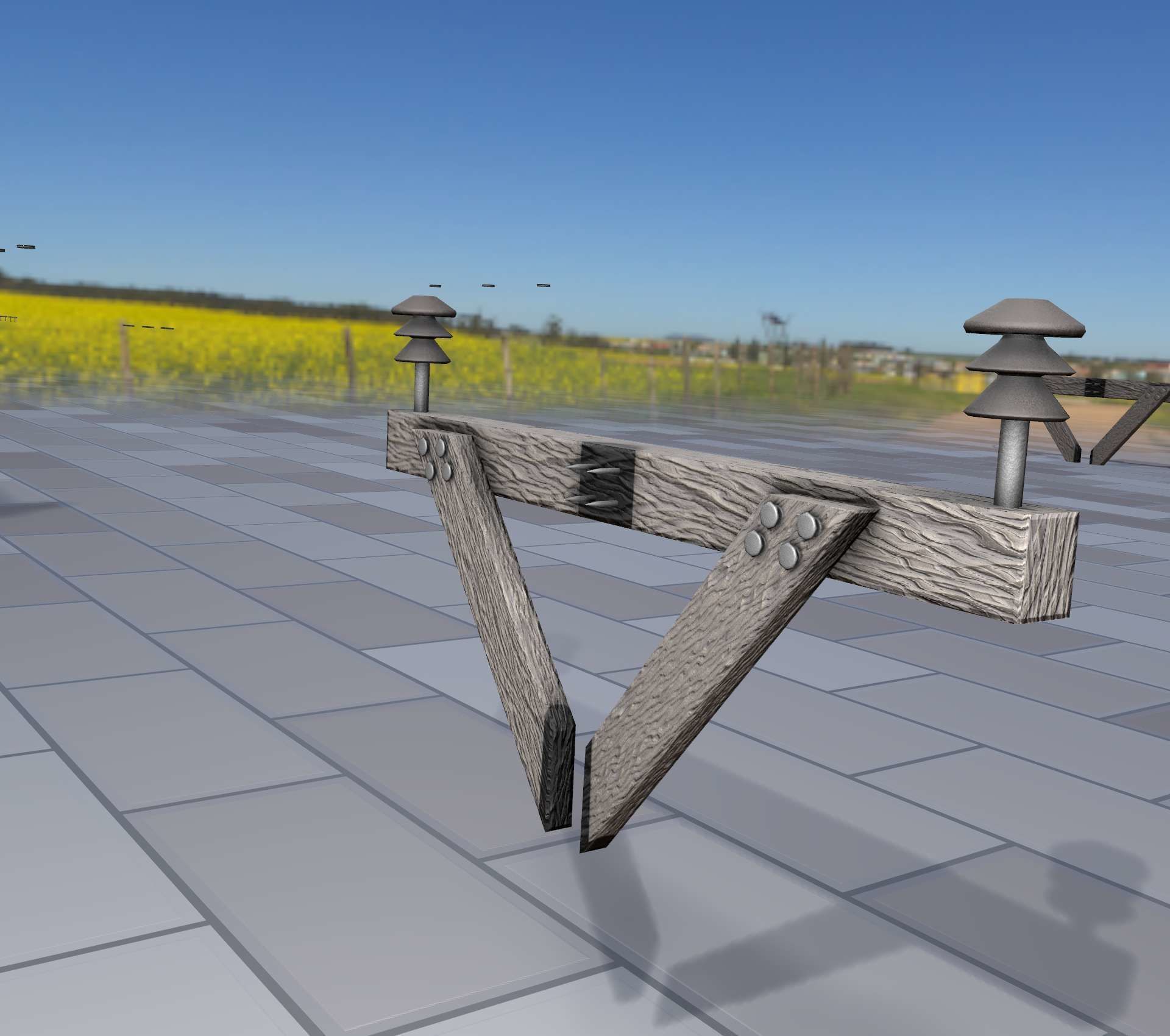 Wood Power Pole Cross Connection 4 - Object 123 Low-poly 3D model_25