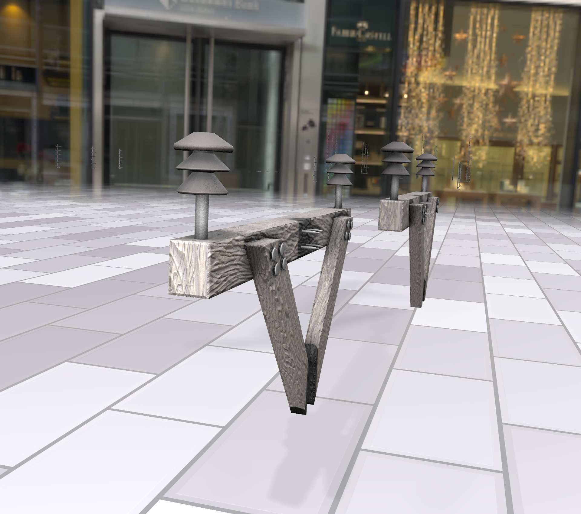 Wood Power Pole Cross Connection 4 - Object 123 Low-poly 3D model_19