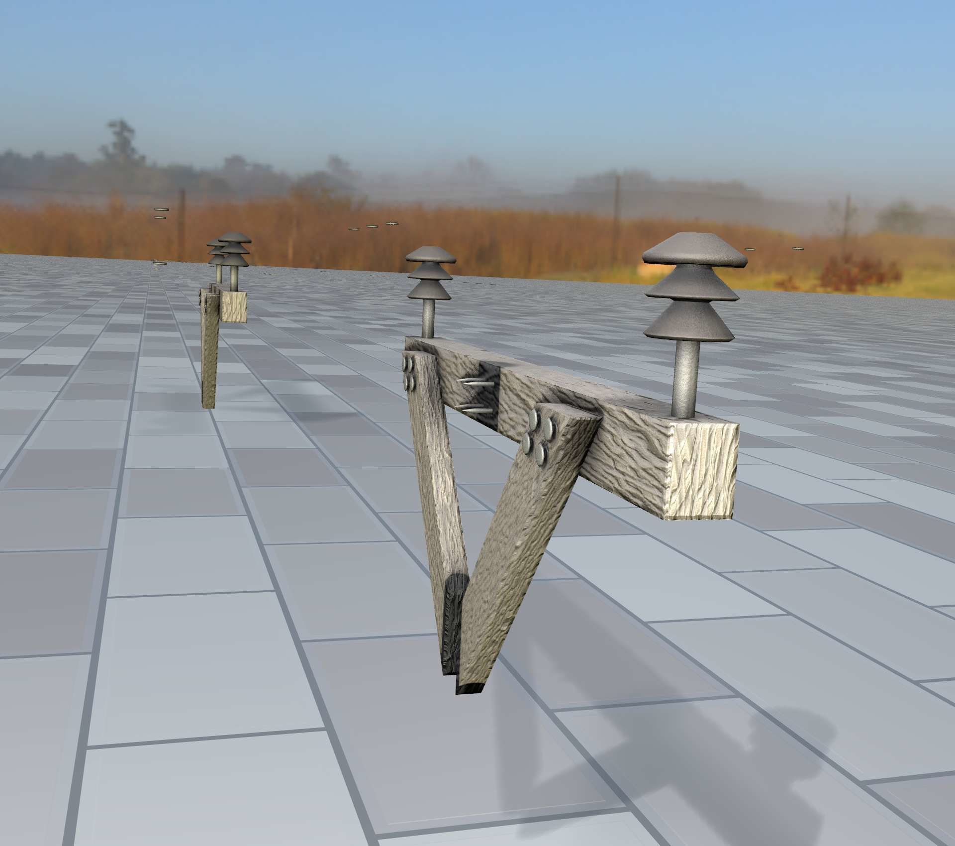 Wood Power Pole Cross Connection 4 - Object 123 Low-poly 3D model_6