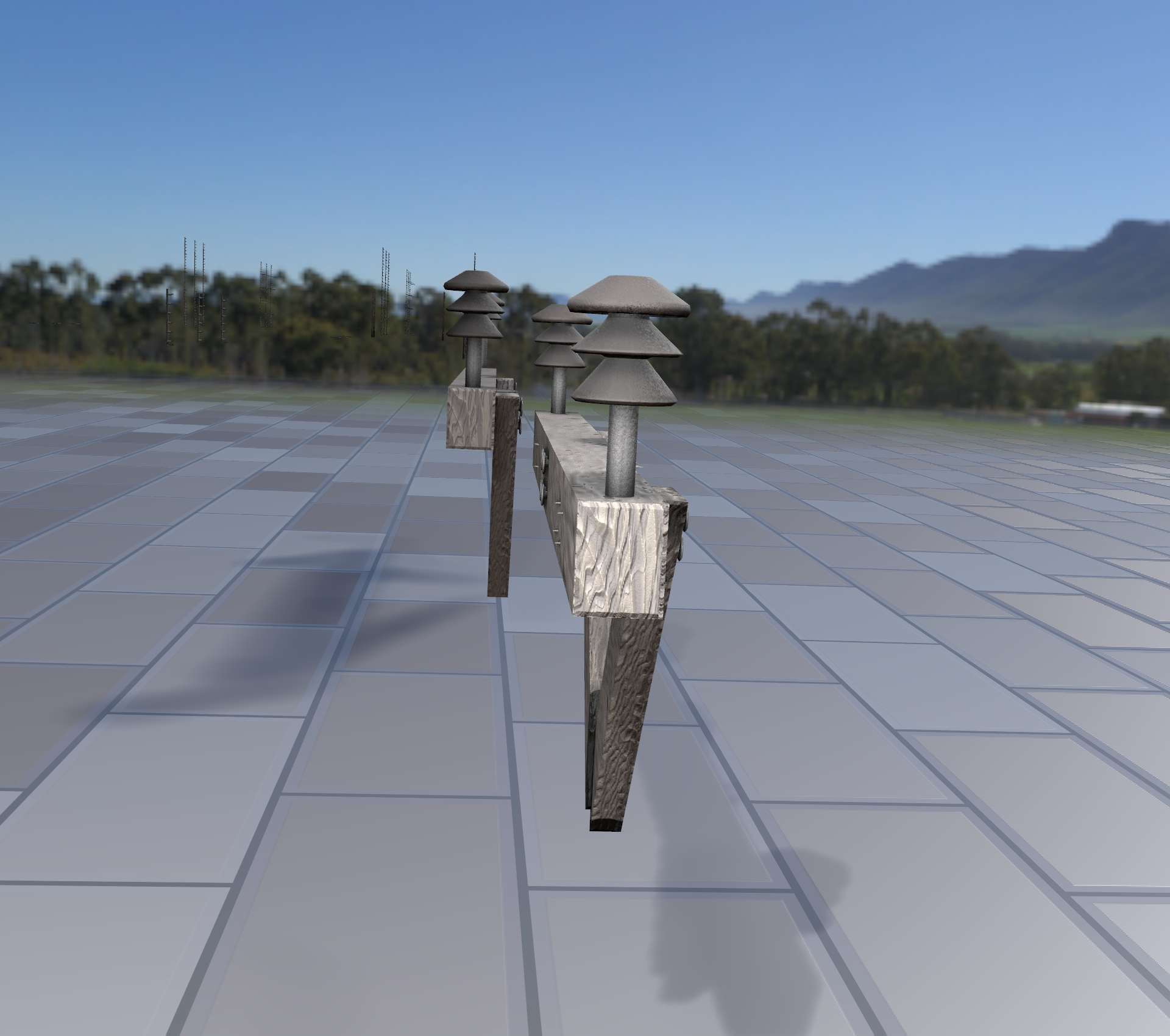 Wood Power Pole Cross Connection 4 - Object 123 Low-poly 3D model_18