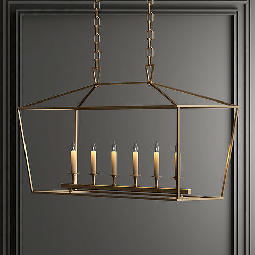 Linear Pendant Bronze RH chandelier 3D model
