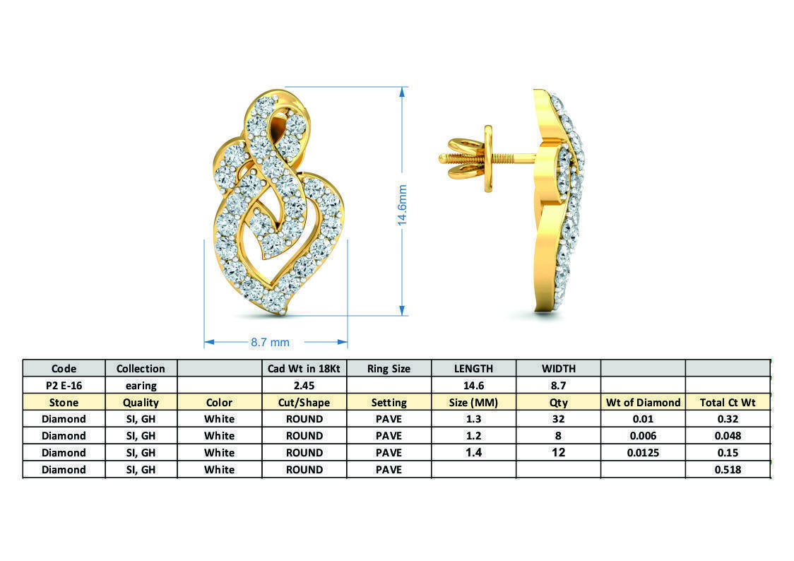 Women light earrings 3dm stl render detail 3D print model 3D print model_3