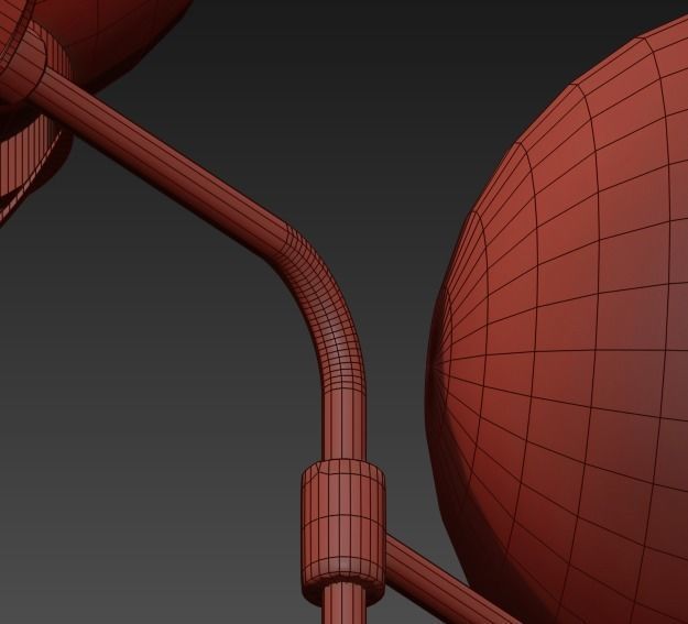 Bistro Globe Clear Glass Chandelier 3D model_2