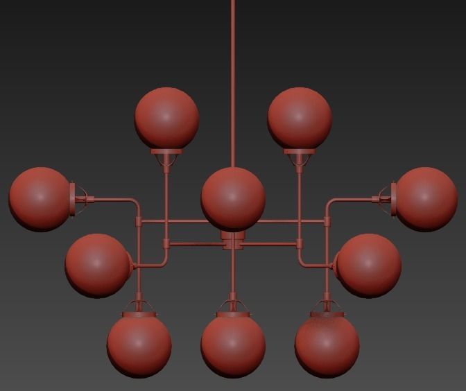 Bistro Globe Clear Glass Chandelier 3D model_4