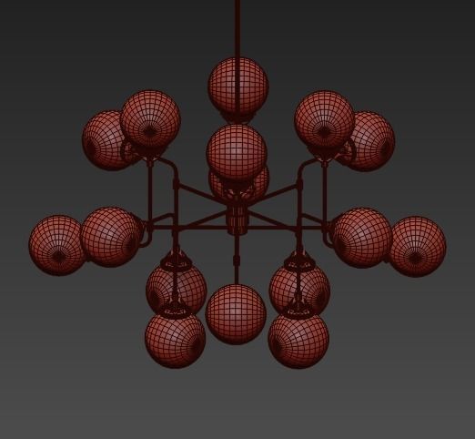 Bistro Globe Clear Glass Chandelier 3D model_1