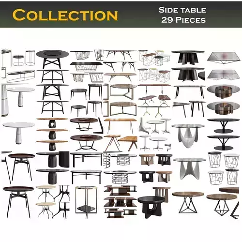 Collection of coffee table 3d model 29 pieces