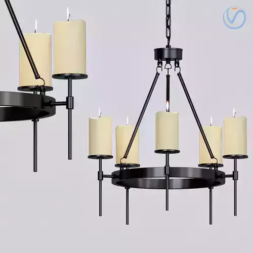 Conne 5 metal chandelier 3D model