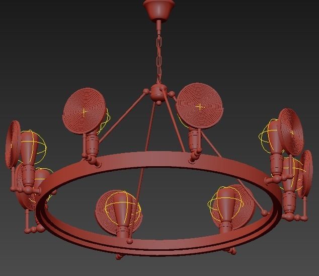 GASLIGHT LENS Chandelier 8 3D model_4