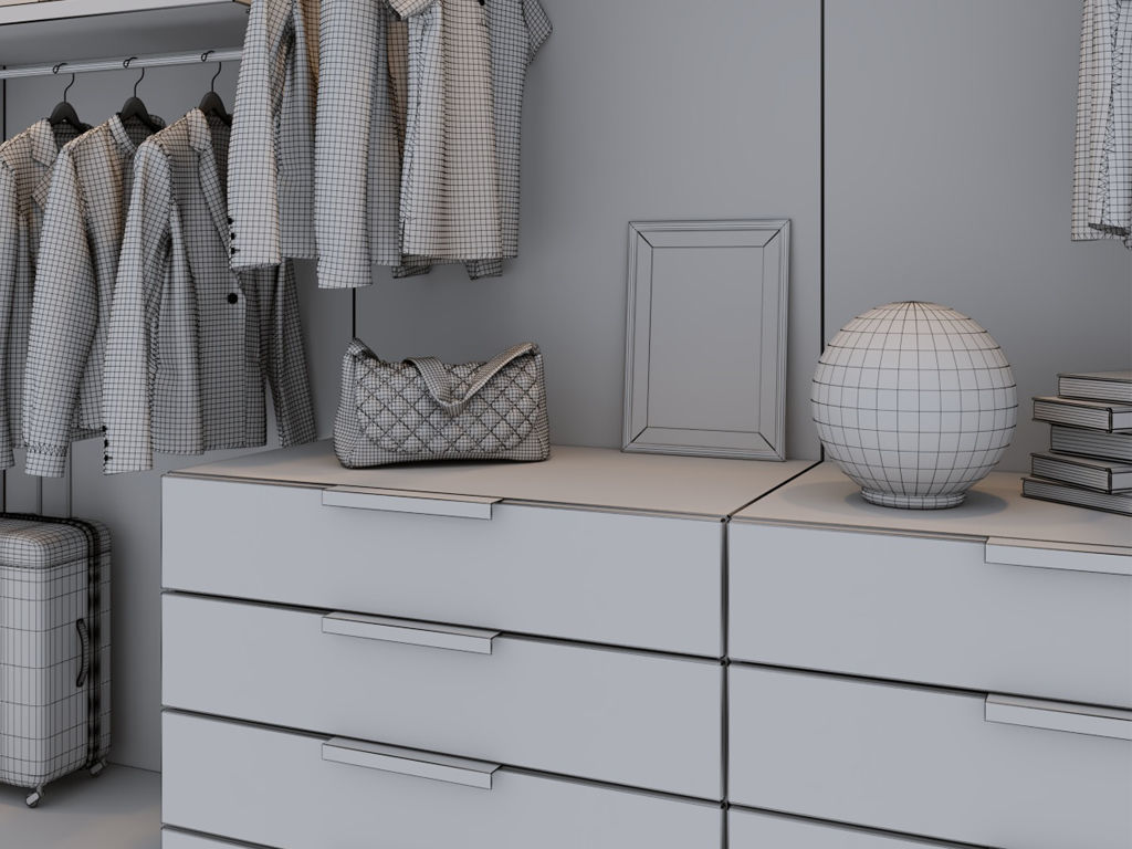 Womens wardrobe 3D model_5