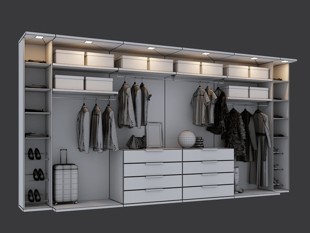 Womens wardrobe 3D model_3