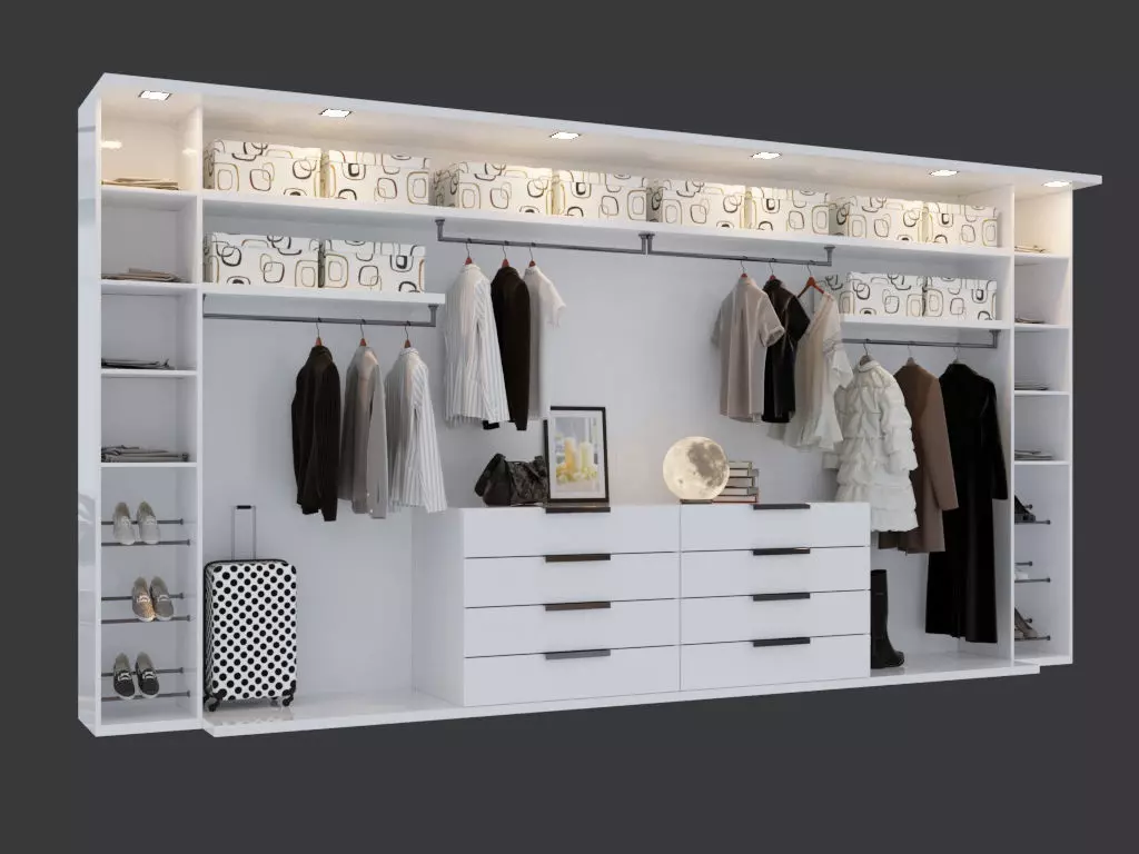 Womens wardrobe 3D model_0