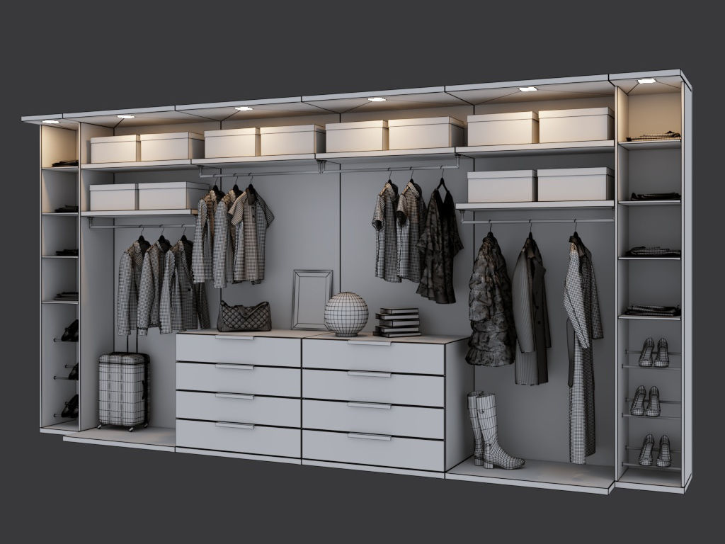 Womens wardrobe 3D model_4